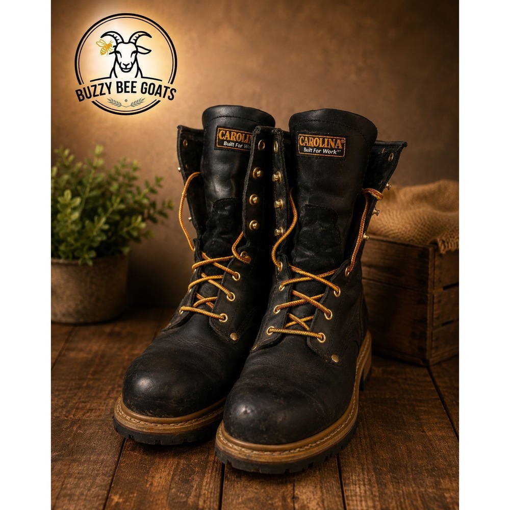 CAROLINA ELM LOGGER BOOTS MEN'S 10.5 BLACK LEATHER 8" WORK LOGGER BOOTS
